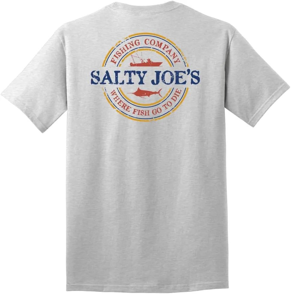 SALTY JOES Men's Fishing Co. Logo Heavy Cotton Tees
