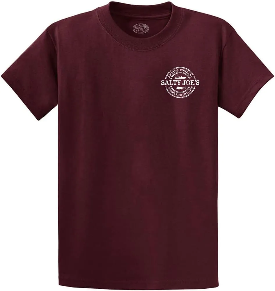SALTY JOES Men's Fishing Co. Logo Heavy Cotton Tees