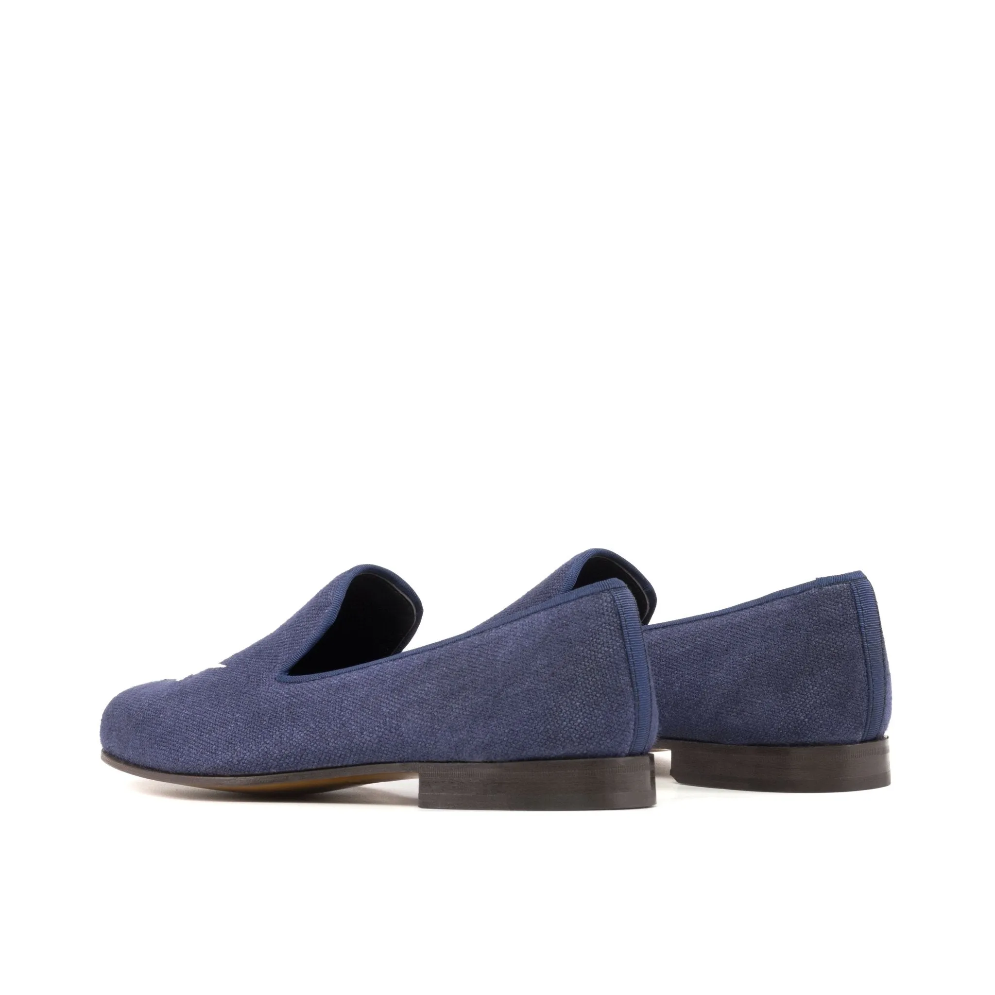 Santiago Slipper in Navy Linen