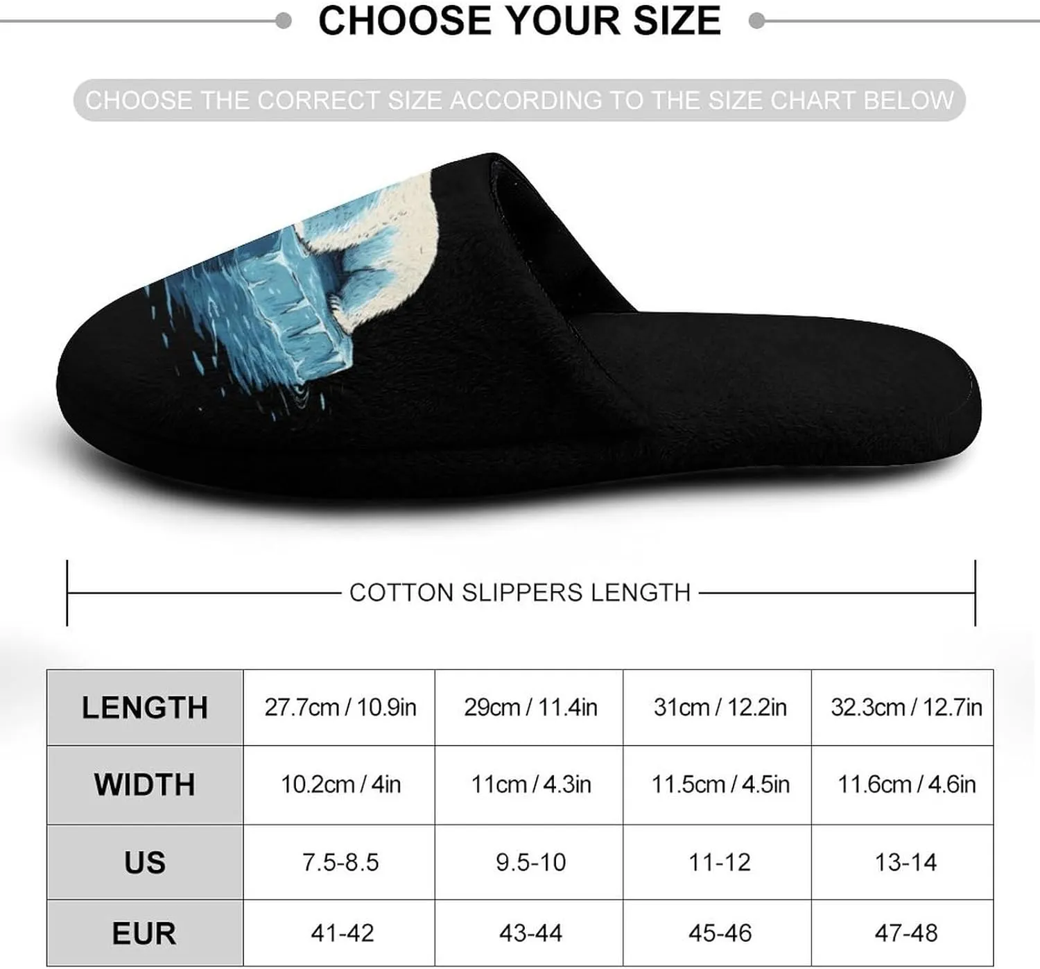 Save Polar Bears Melting Glaciers Winter Mens Slippers Soft Lightweight Breathable Slip On House Shoes Indoor Outdoor
