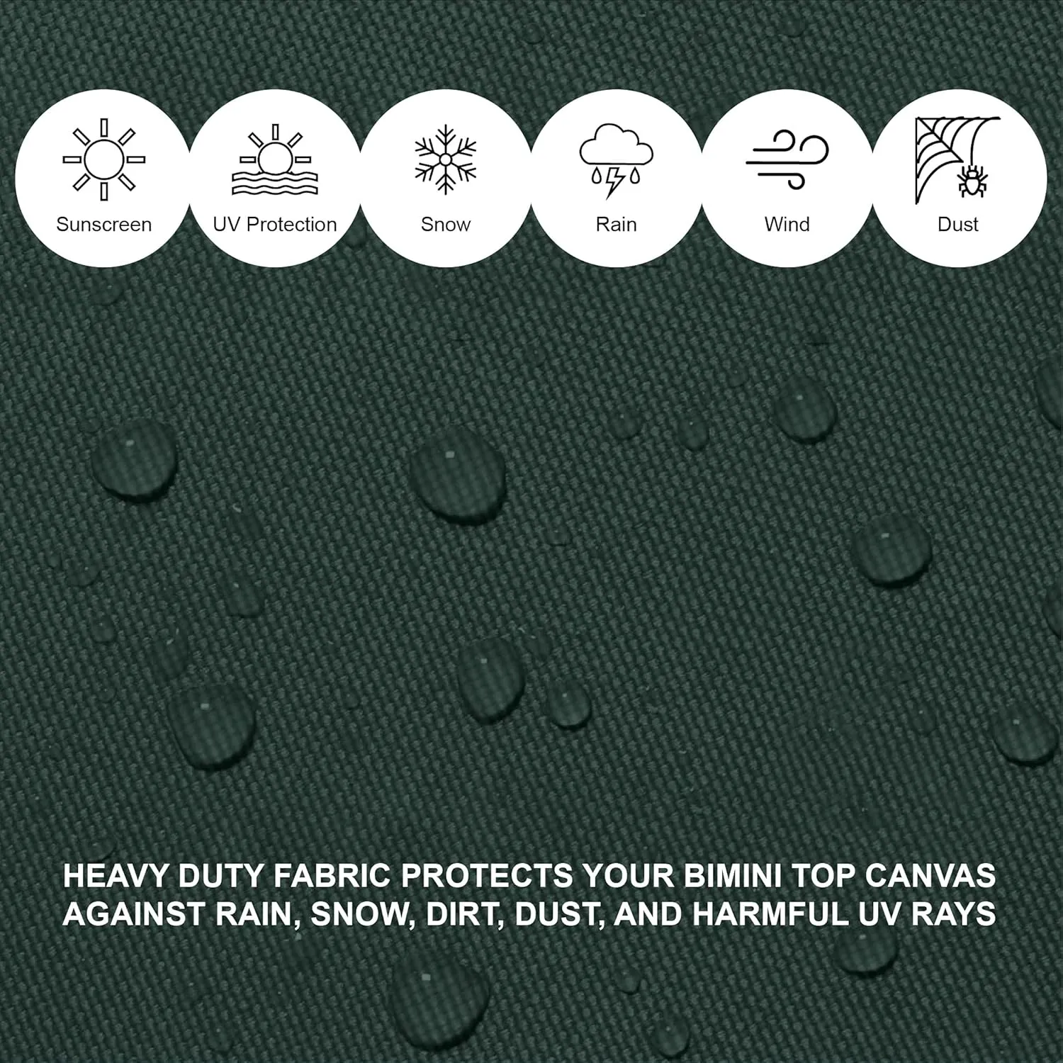SavvyCraft 4 Bow Bimini Top Replacement Cover 9 Colors Options 8ft and 10ft Long, Durable Marine Grade Canvas Sun Shade Boat Canopy, Easy Install Zipper Sleeves, Replacement Canvas Only No Fram