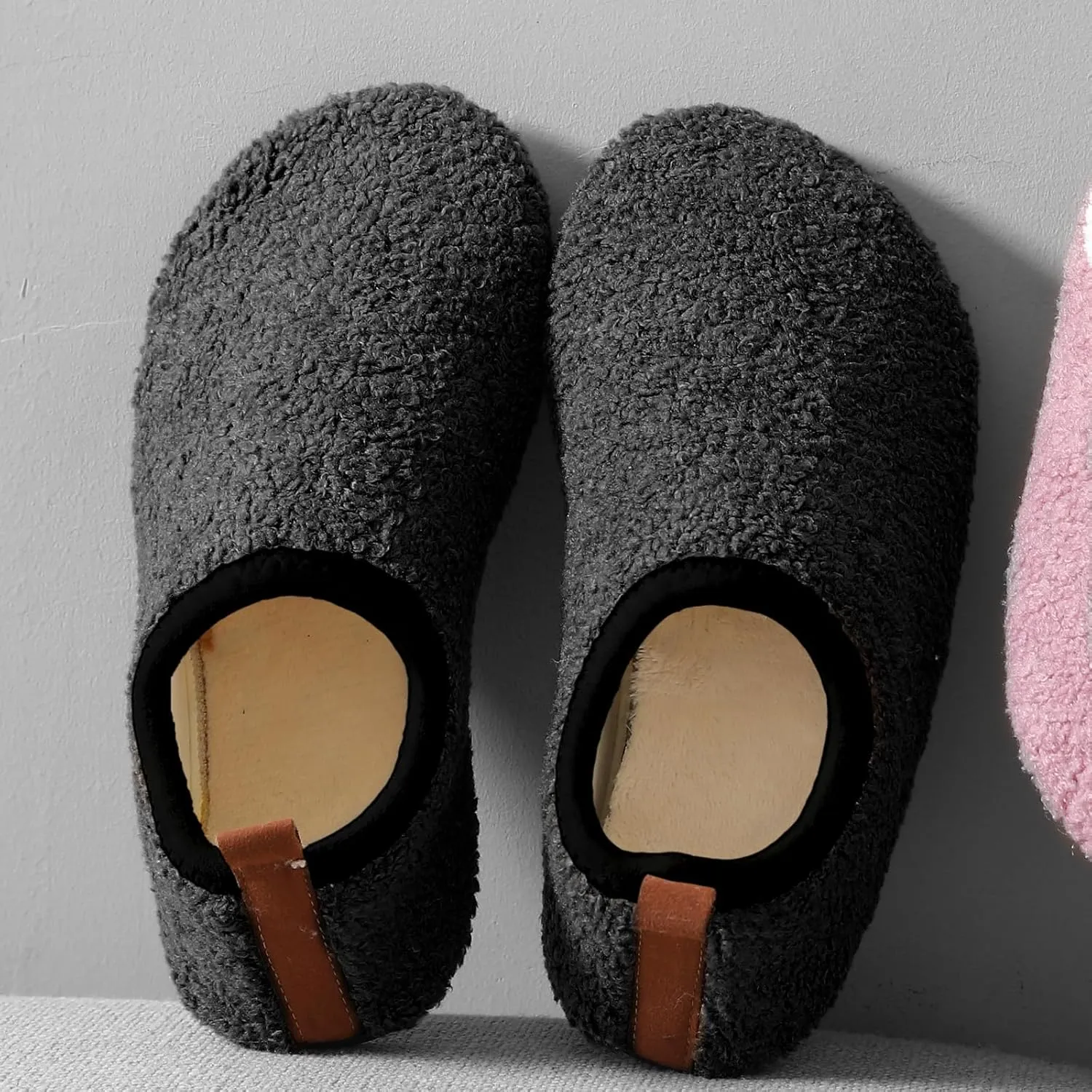 sazujinwu Women's House Shoes Fuzzy Fur Slippers Casual Non Slip Men's Barefoot Slipper Socks Warm Closed Lightweight and Breathable Indoor Outdoor Shoes