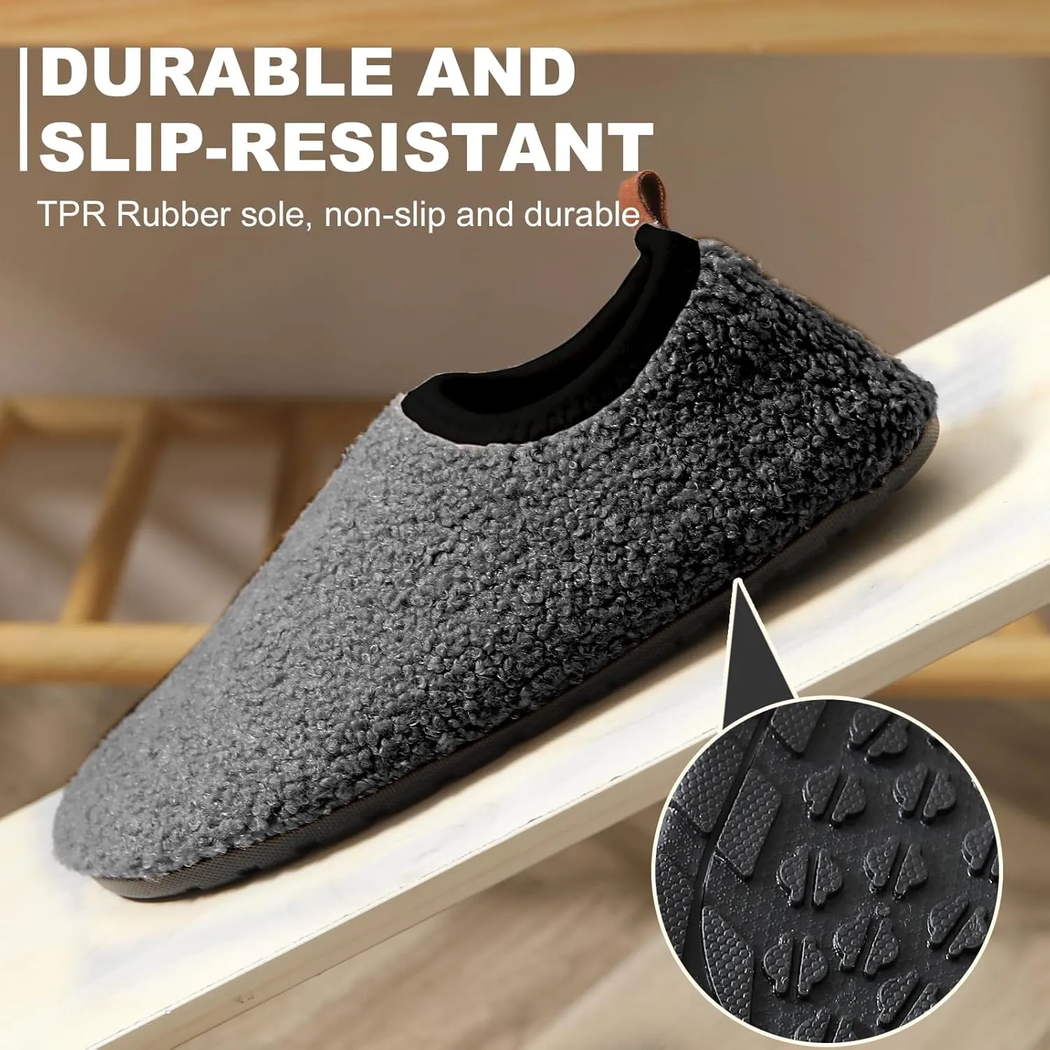 sazujinwu Women's House Shoes Fuzzy Fur Slippers Casual Non Slip Men's Barefoot Slipper Socks Warm Closed Lightweight and Breathable Indoor Outdoor Shoes