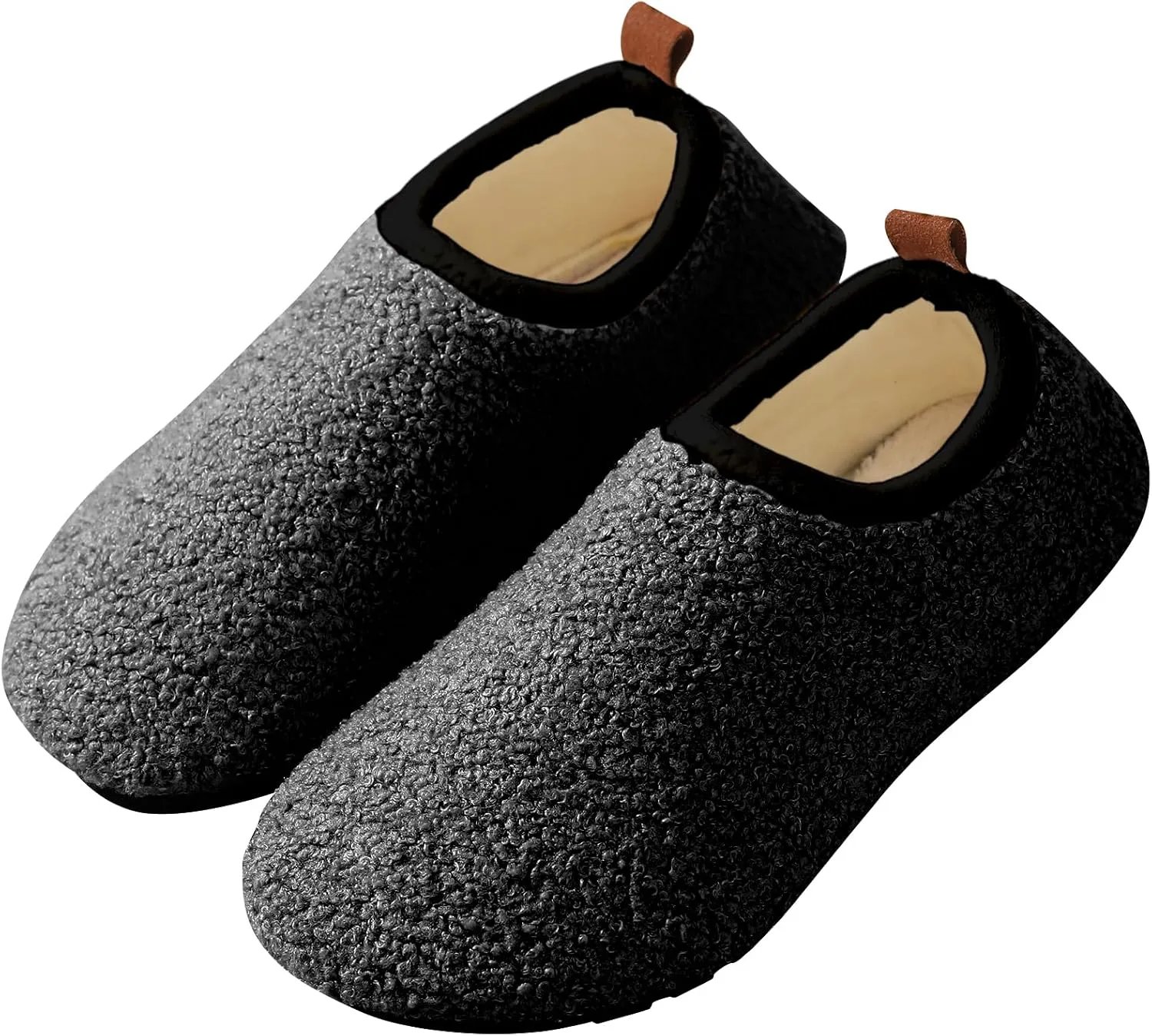 sazujinwu Women's House Shoes Fuzzy Fur Slippers Casual Non Slip Men's Barefoot Slipper Socks Warm Closed Lightweight and Breathable Indoor Outdoor Shoes