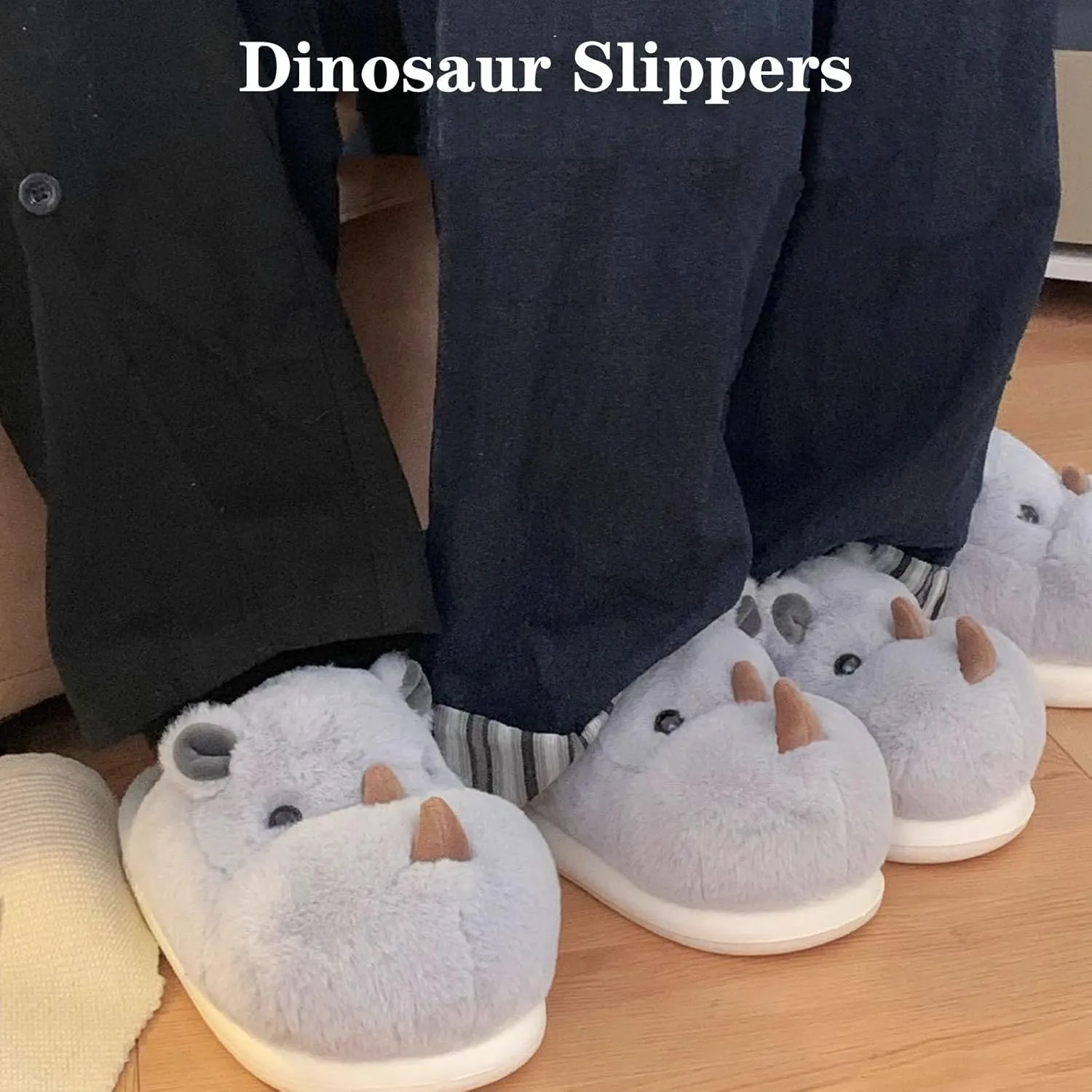 Schnappi Crocodile Slippers, Women's Fuzzy Crocodile Slipper Memory Foam Slippers, Cute Cartoon Animal Slides Winter Warm Cotton House Shoes (Dinosaur,12-13 Women/10-11 Men)