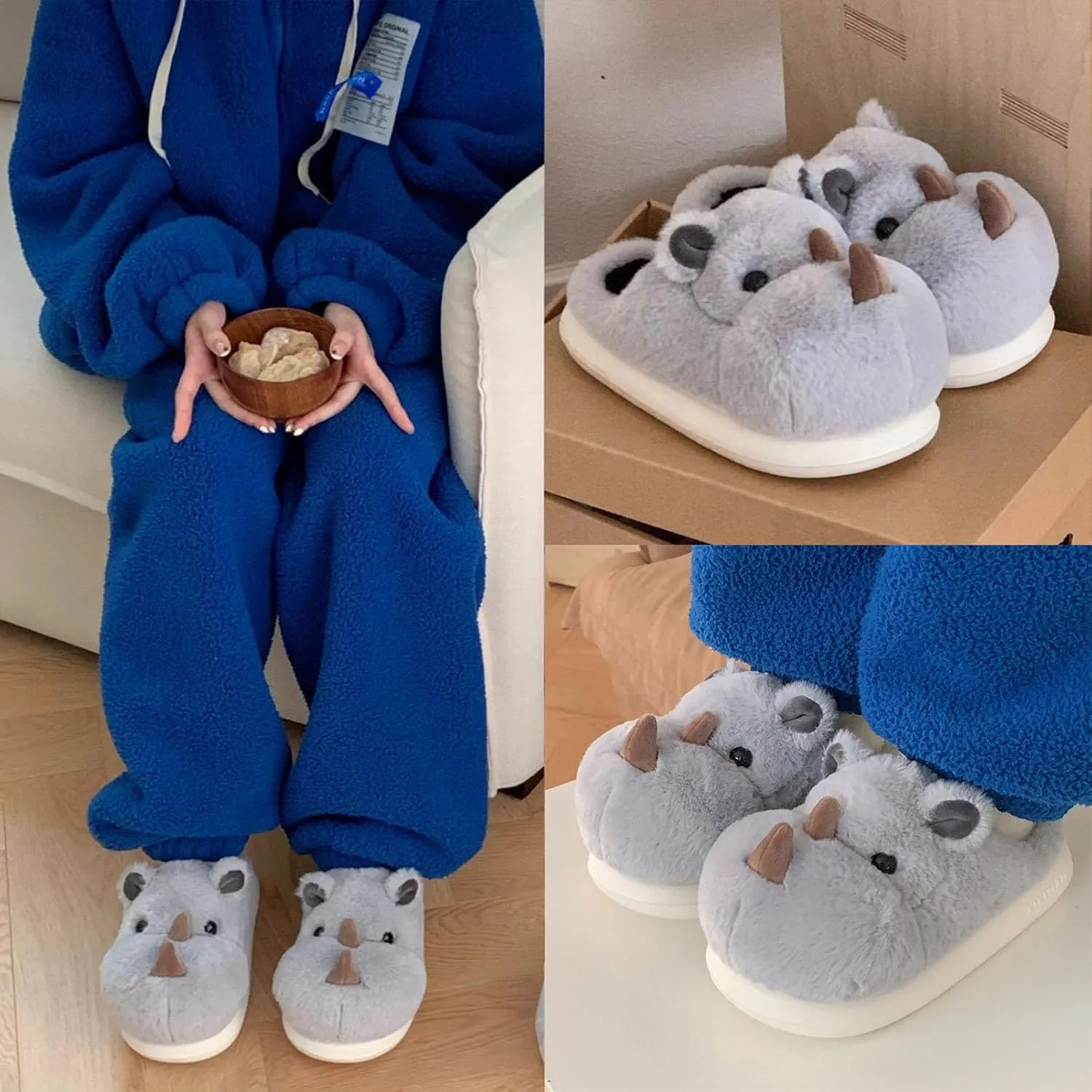 Schnappi Crocodile Slippers, Women's Fuzzy Crocodile Slipper Memory Foam Slippers, Cute Cartoon Animal Slides Winter Warm Cotton House Shoes (Dinosaur,12-13 Women/10-11 Men)