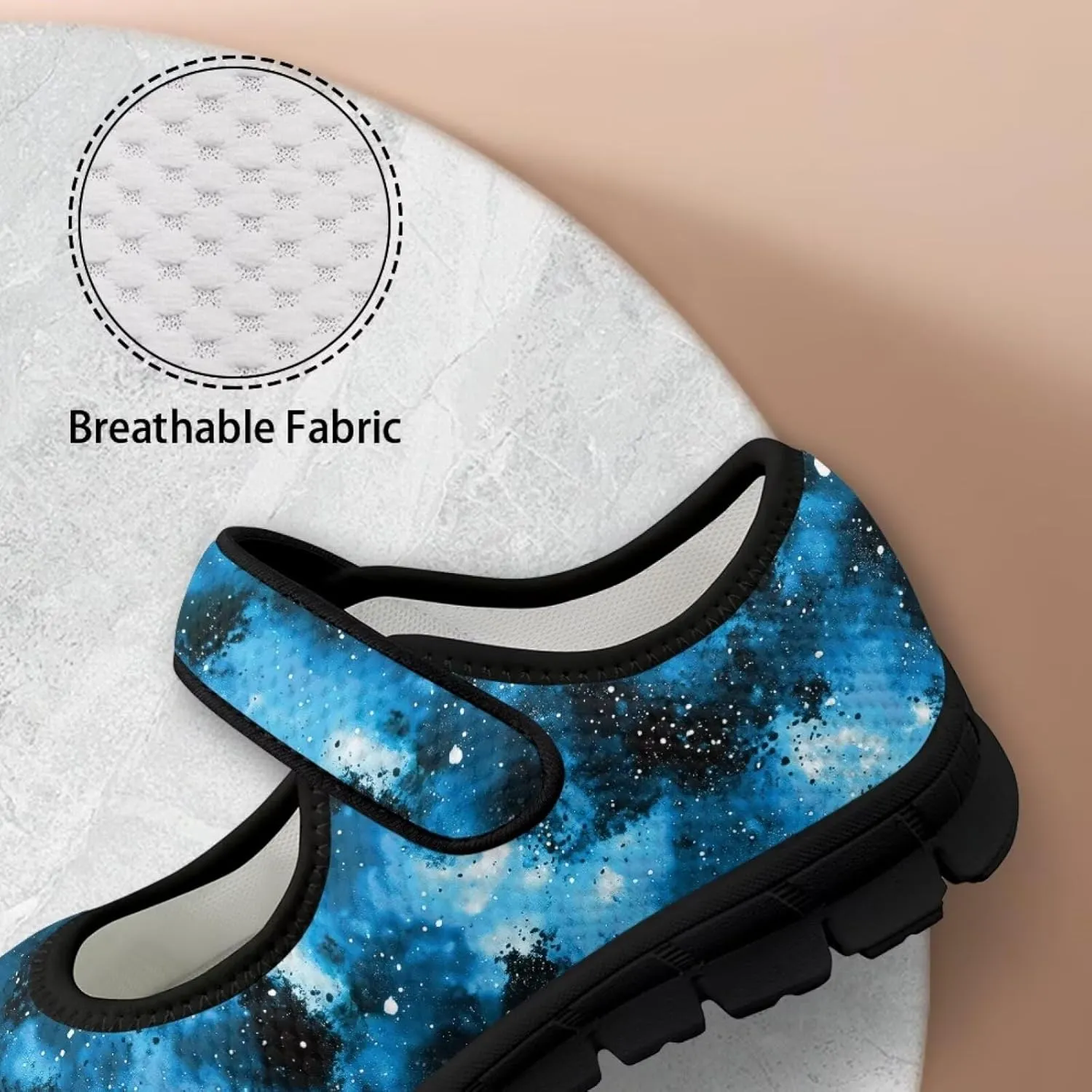 Sea Turtle Print Womens Mary Jane Shoes Magic Sticker Lightweight Breathable Anti Slip Casual Sneaker