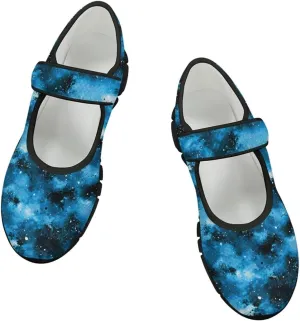 Sea Turtle Print Womens Mary Jane Shoes Magic Sticker Lightweight Breathable Anti Slip Casual Sneaker