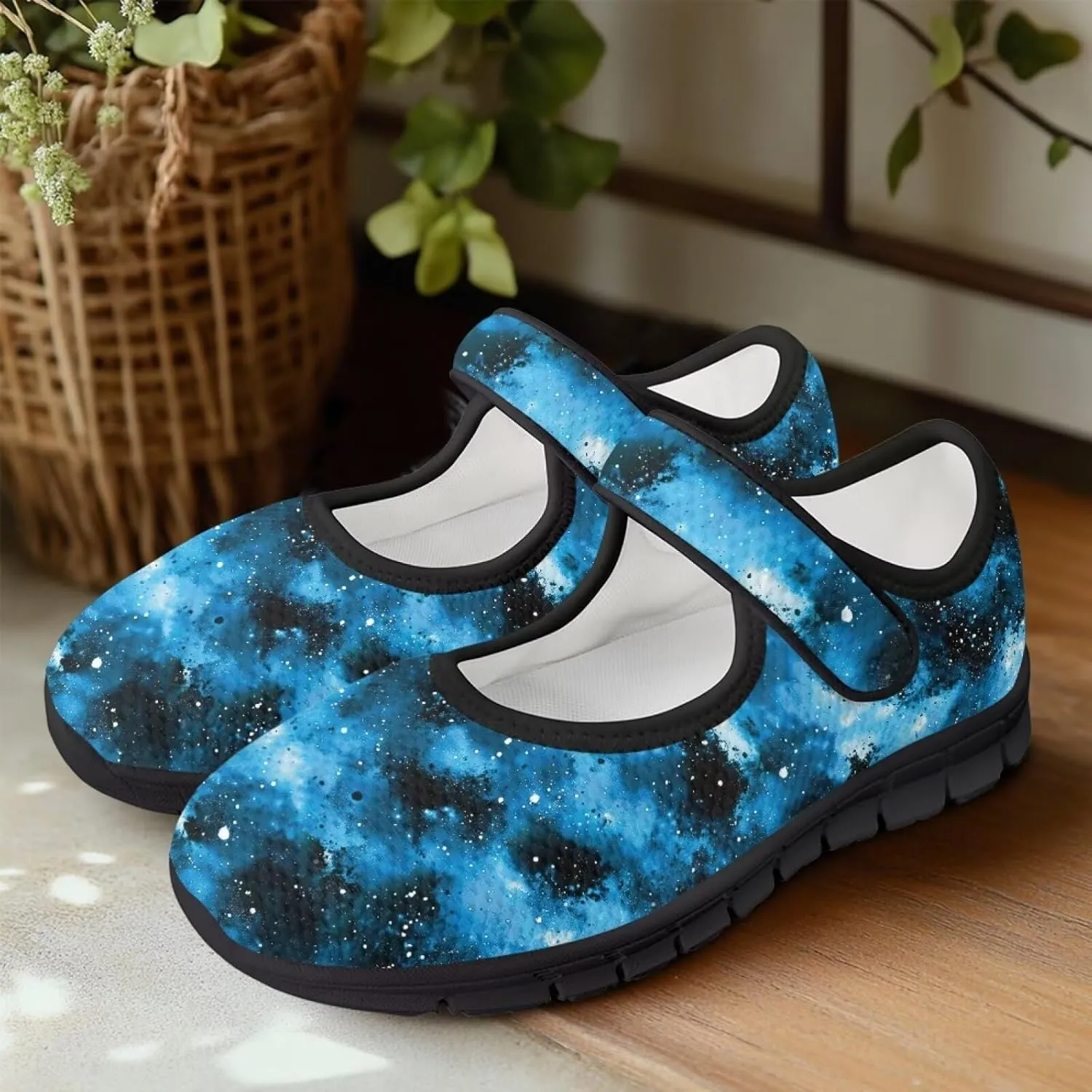 Sea Turtle Print Womens Mary Jane Shoes Magic Sticker Lightweight Breathable Anti Slip Casual Sneaker