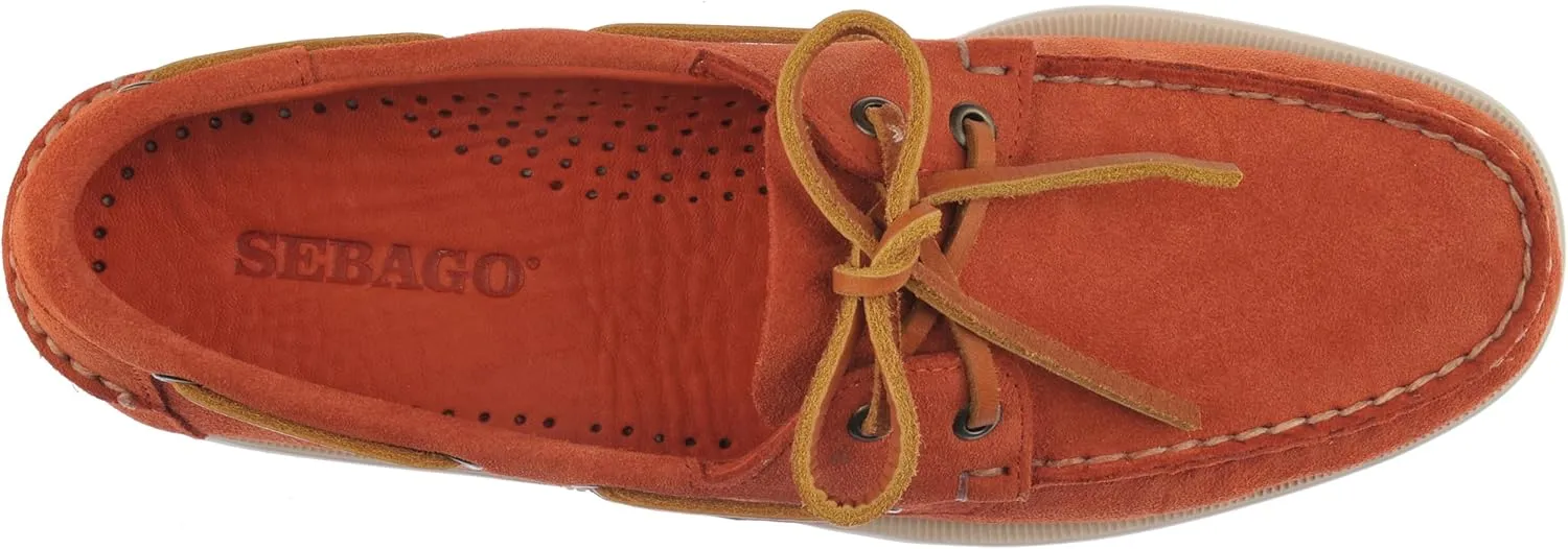 Sebago Portland Roughout Boat Shoes - Handsewn Roughout Leather Moccasins with Leather Sock Lining and Non-Marking, Non-Slip Siped Rubber Outsoles
