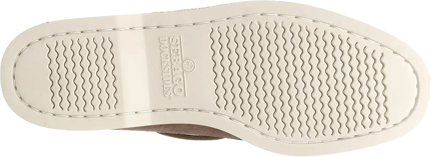Sebago Portland Roughout Boat Shoes - Handsewn Roughout Leather Moccasins with Leather Sock Lining and Non-Marking, Non-Slip Siped Rubber Outsoles