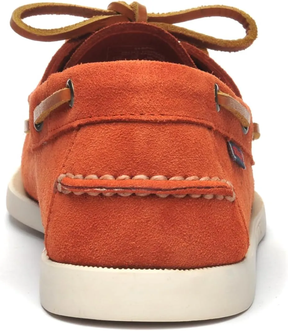 Sebago Portland Roughout Boat Shoes - Handsewn Roughout Leather Moccasins with Leather Sock Lining and Non-Marking, Non-Slip Siped Rubber Outsoles