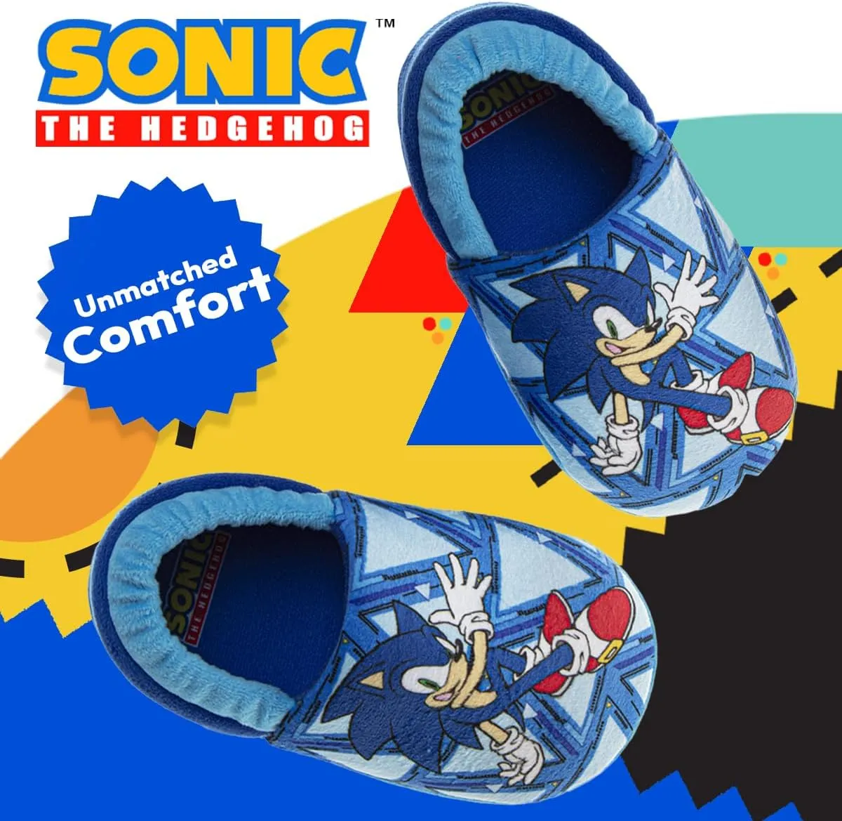 SEGA Sonic the Hedgehog Slippers - Kids House Shoes Lightweight Plush Warm Comfort Soft Aline Slipper (toddlers - little kids)