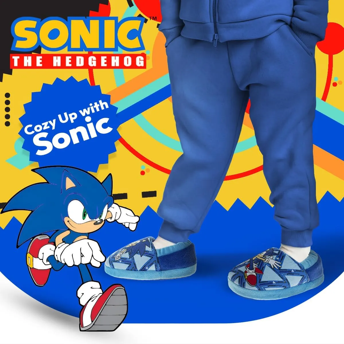 SEGA Sonic the Hedgehog Slippers - Kids House Shoes Lightweight Plush Warm Comfort Soft Aline Slipper (toddlers - little kids)