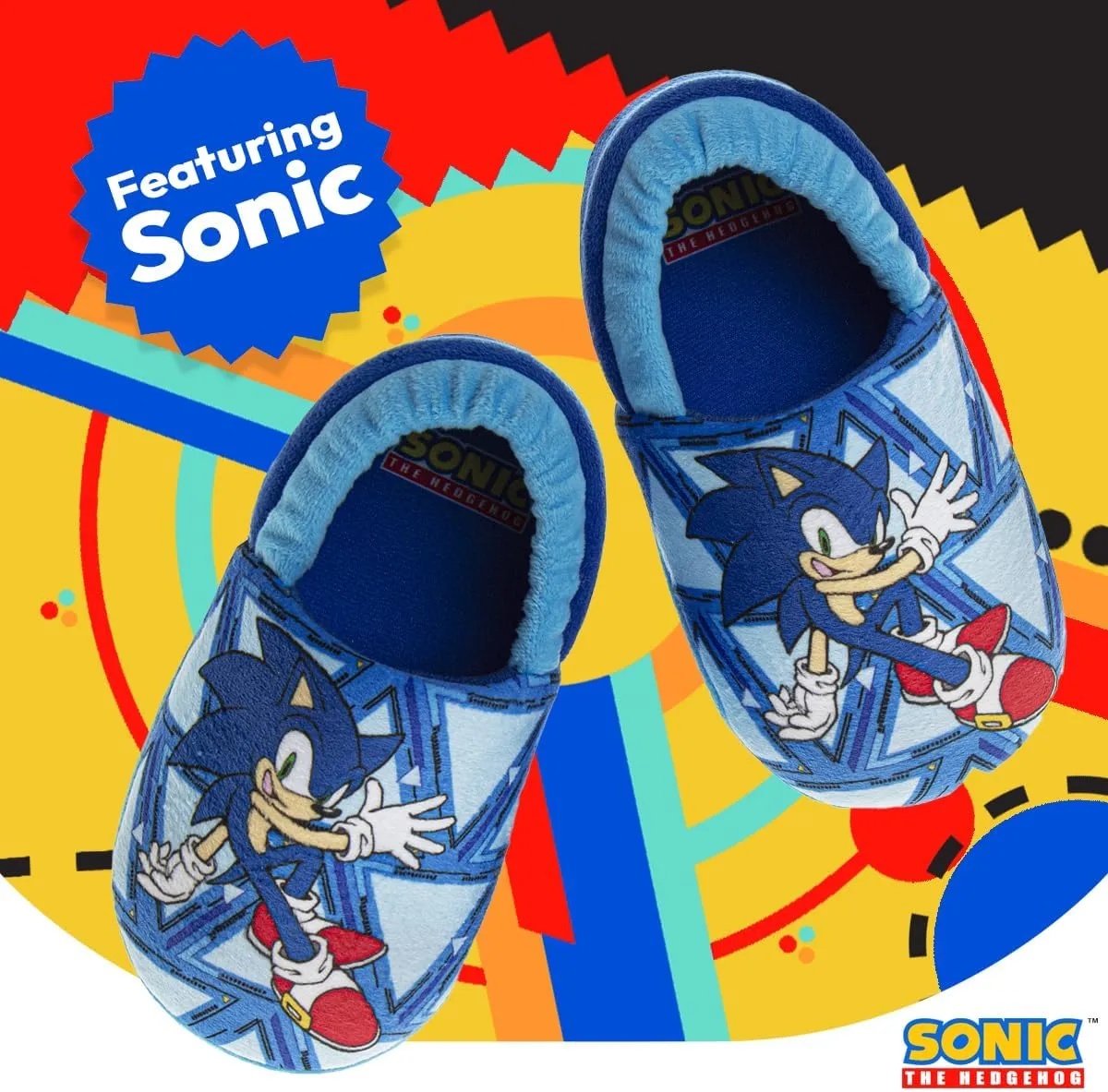SEGA Sonic the Hedgehog Slippers - Kids House Shoes Lightweight Plush Warm Comfort Soft Aline Slipper (toddlers - little kids)
