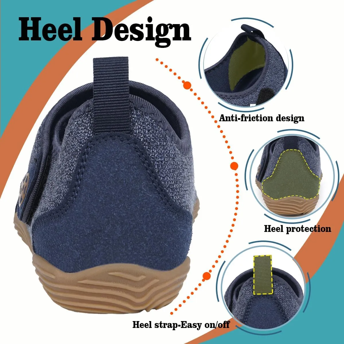 Sisttke Womens Mens Barefoot Slippers Wide Diabetic Shoes with Arch Support Orthopedic Adjustable Walking Slipper Arthritis Edema Swollen House Shoes Indoor Outdoor