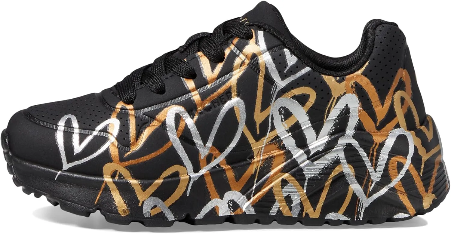 Skechers Girl's Uno Lite-Metallic Love Sneaker