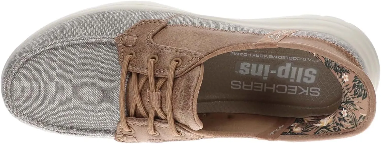 SKECHERS Women's Hands Free Slip-ins On-The-go Flex-Coastal Sky Boat Shoe