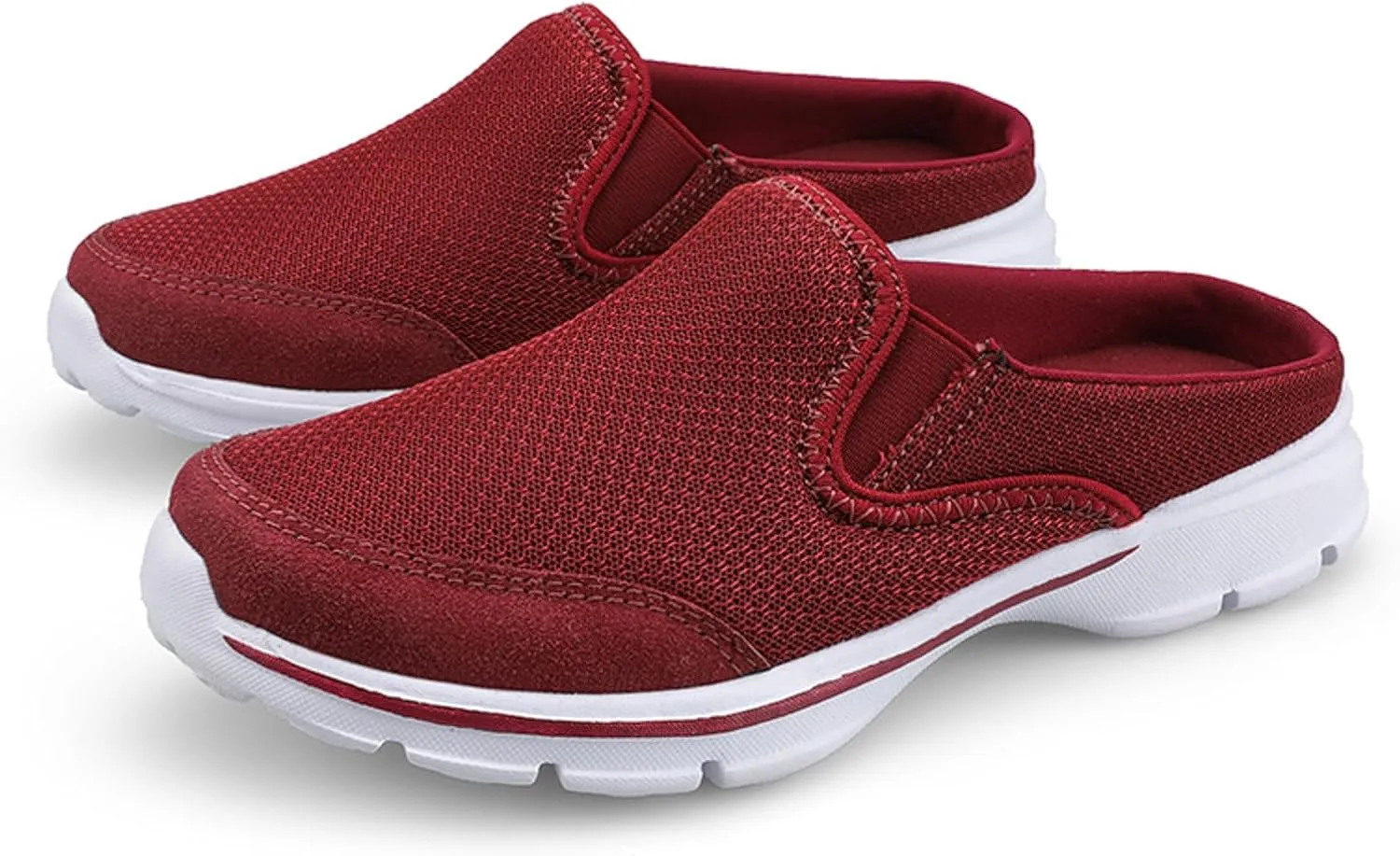 Slip on Mules & Clogs for Women Men Mesh Knit Open Back Walking Shoes Breathable Comfort Sneakers Orthopedic Slippers