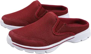 Slip on Mules & Clogs for Women Men Mesh Knit Open Back Walking Shoes Breathable Comfort Sneakers Orthopedic Slippers
