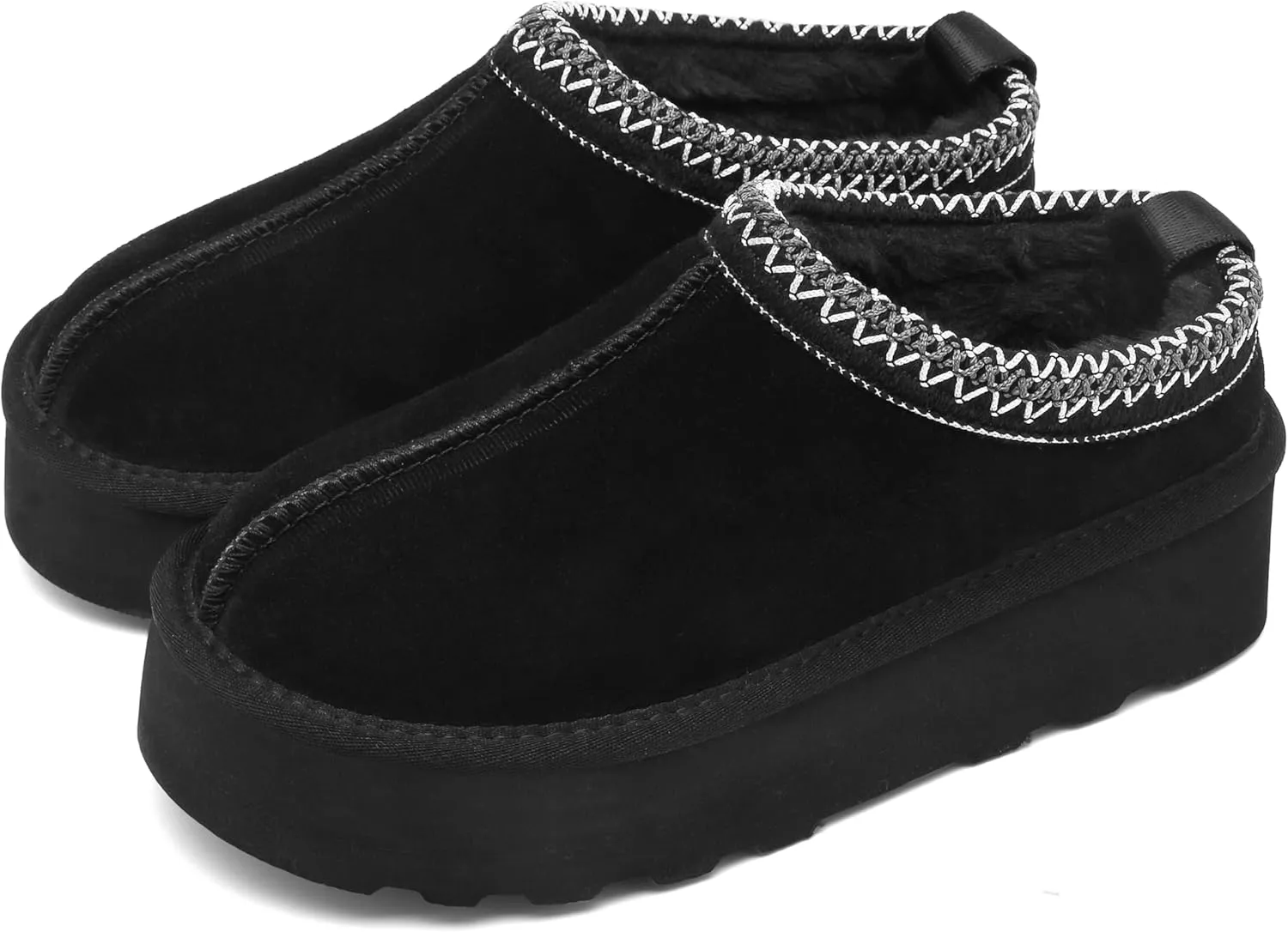 SMajong Women Platform Slippers Mini Snow Boots Thickened Flat Boot Fur Lined Shoes Home Slipper Winter Casual Shoes