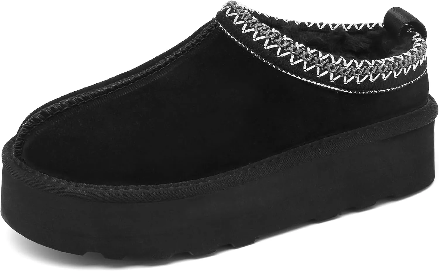 SMajong Women Platform Slippers Mini Snow Boots Thickened Flat Boot Fur Lined Shoes Home Slipper Winter Casual Shoes