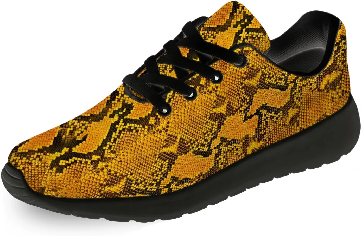 Snake Skin Print Shoes for Men Women Lightweight Comfort Running Tennis Walking Sneakers Gifts for Dad Mom