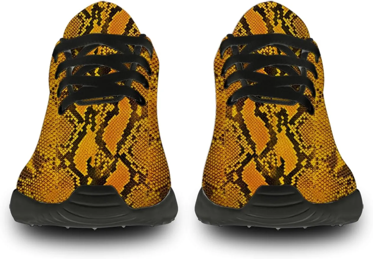 Snake Skin Print Shoes for Men Women Lightweight Comfort Running Tennis Walking Sneakers Gifts for Dad Mom