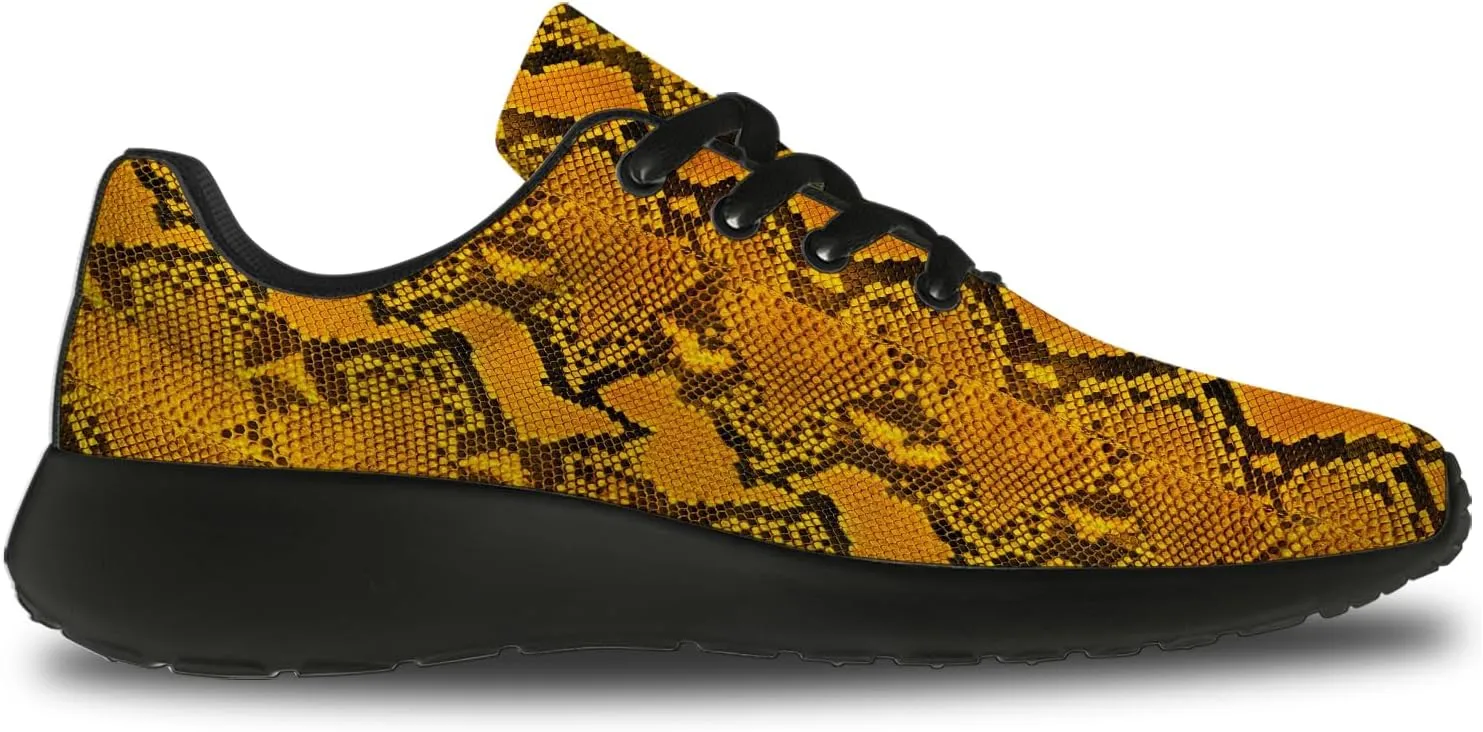 Snake Skin Print Shoes for Men Women Lightweight Comfort Running Tennis Walking Sneakers Gifts for Dad Mom