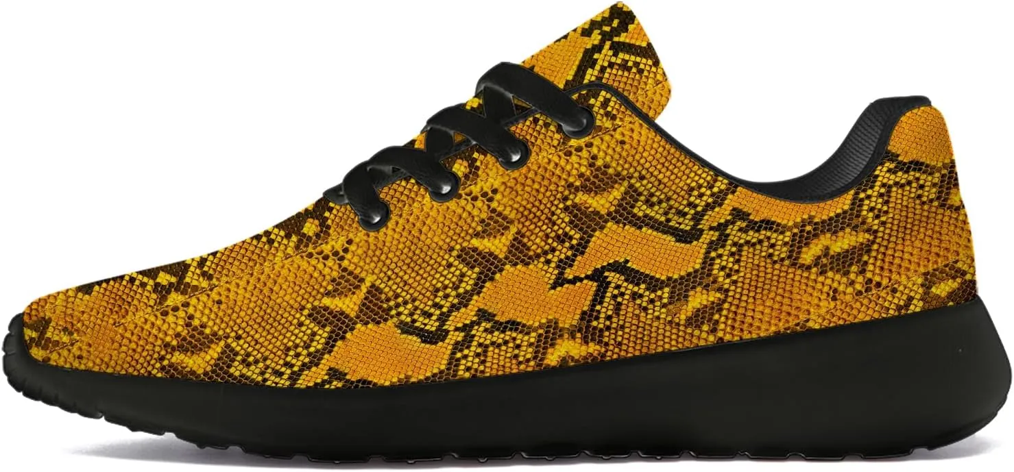 Snake Skin Print Shoes for Men Women Lightweight Comfort Running Tennis Walking Sneakers Gifts for Dad Mom