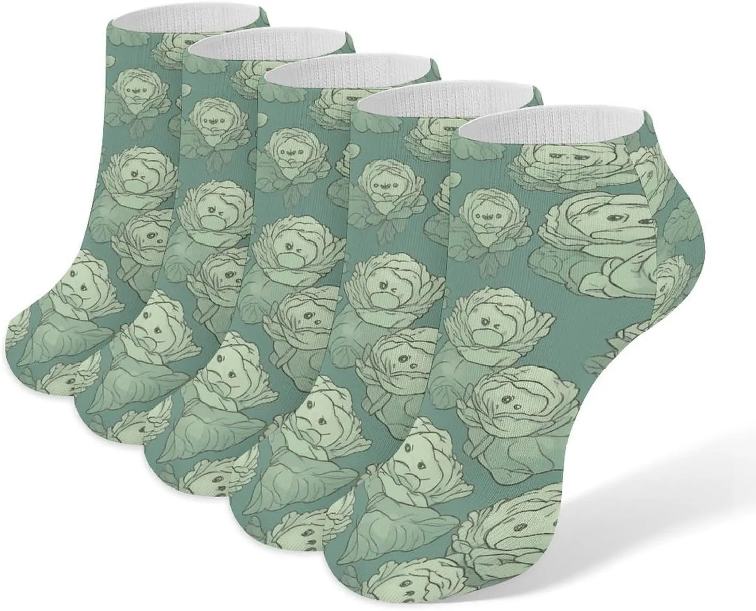 Socks Cabbage Pattern Printed Women Socks Ankle Socks Christmas Socks Running Socks Slipper Socks
