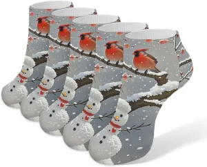 Socks Winter Plum Blossom Printed Women Socks Ankle Socks Christmas Socks Running Socks Slipper Socks
