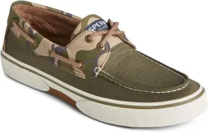 Sperry Mens Halyard 2-Eye Camouflage Canvas Boat Shoes Green 8 Medium (D)