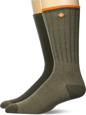 Sperry Men's Marl & Solid Boot Crew Socks-2 Pair Pack-Soft Cotton Comfort and Embroidered Sailboat Logo