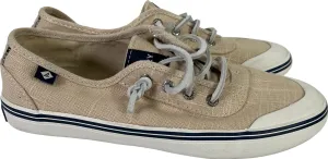 Sperry Women’s Beige Canvas Slip On Boat Shoes - 6