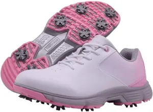 Spiked Golf Shoes for Ladies, Waterproof Walking Sneakers 7 Spikes Golf Trainers Lightweight Comfortable Golf Sport Shoes