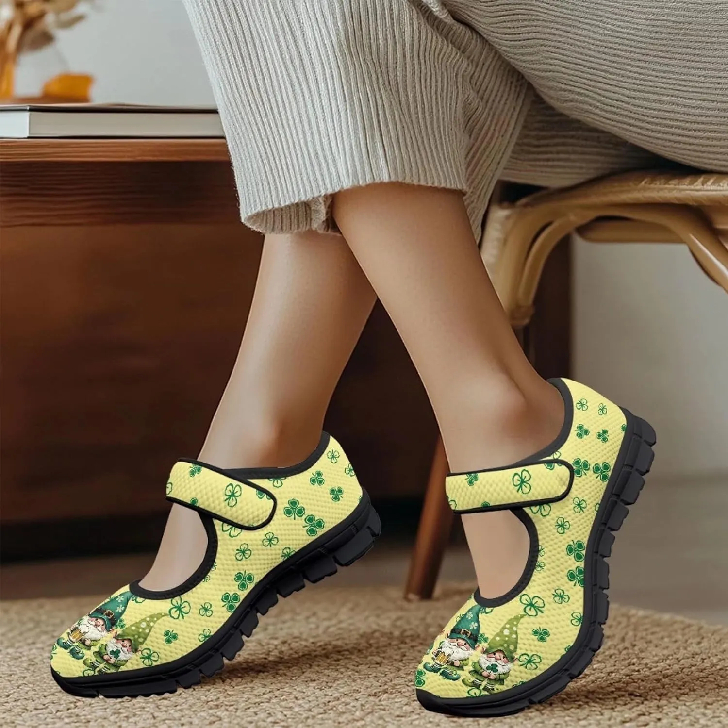 St Patricks Day Mary Jane Shoes for Womens Casual Breathable Casual Flats Non Slip Fashion Walking Sneakers