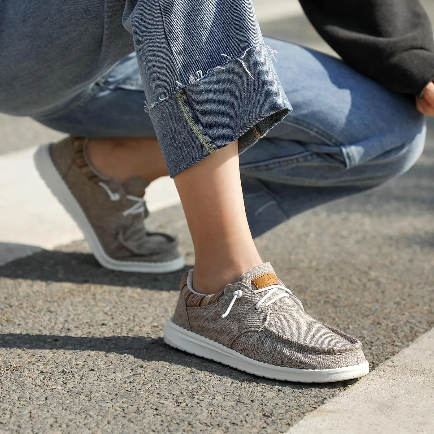 STQ Women's Lace up Loafers丨Orthopedic Comfotable Ultralight Boat Casual Shoes with Arth Support
