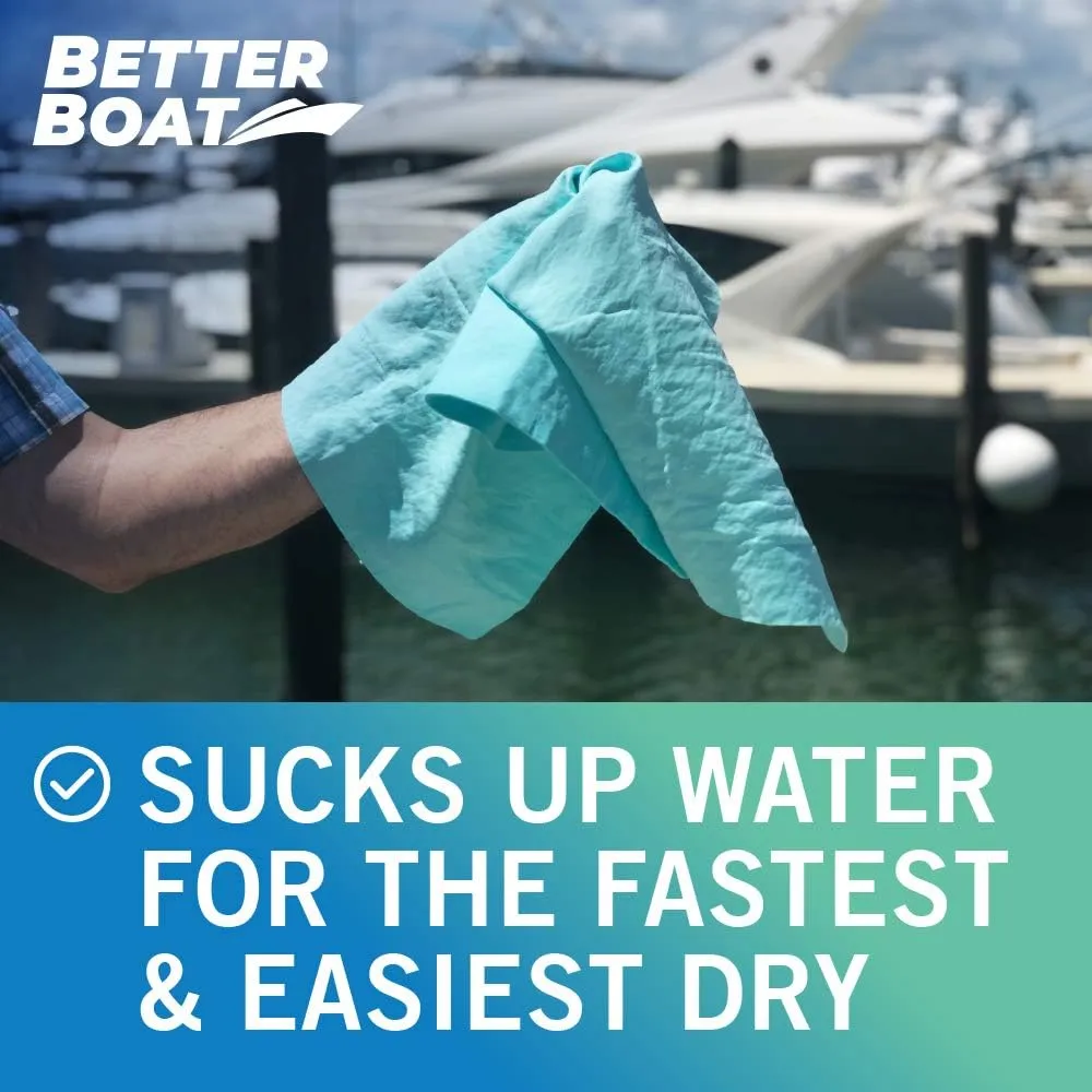 Super Absorbent Towels, Synthetic Chamois Cloth for Car and Boat Drying, Smooth Cooling Towel, Marine Grade Cleaning Supplies, PVA Shammy Dry Towel 2 Pack