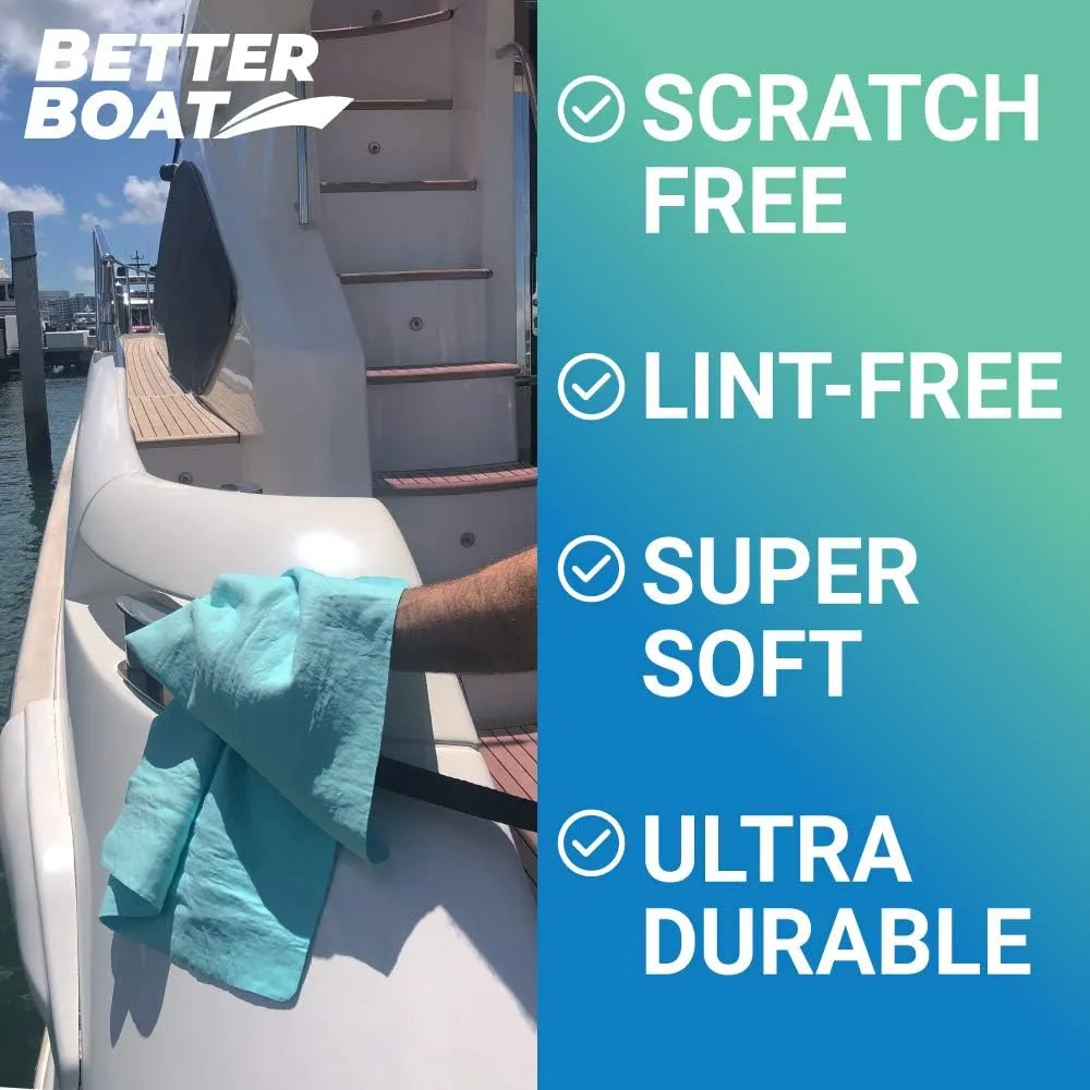 Super Absorbent Towels, Synthetic Chamois Cloth for Car and Boat Drying, Smooth Cooling Towel, Marine Grade Cleaning Supplies, PVA Shammy Dry Towel 2 Pack
