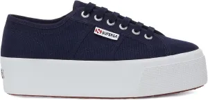 SUPERGA 2790 PLATFORM - Lady Shoes - Wedge - Woman - NAVY-FWHITE, Blue