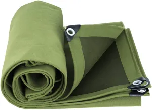 Tarps Canvas Heavy-Duty Waterproof ，Canvas Tarps Outdoors Thick-Tarp Cover，UV-Resistant Canvas Tarpaulin for Truck Pool Boat Tent Camping Firewood,10x15m