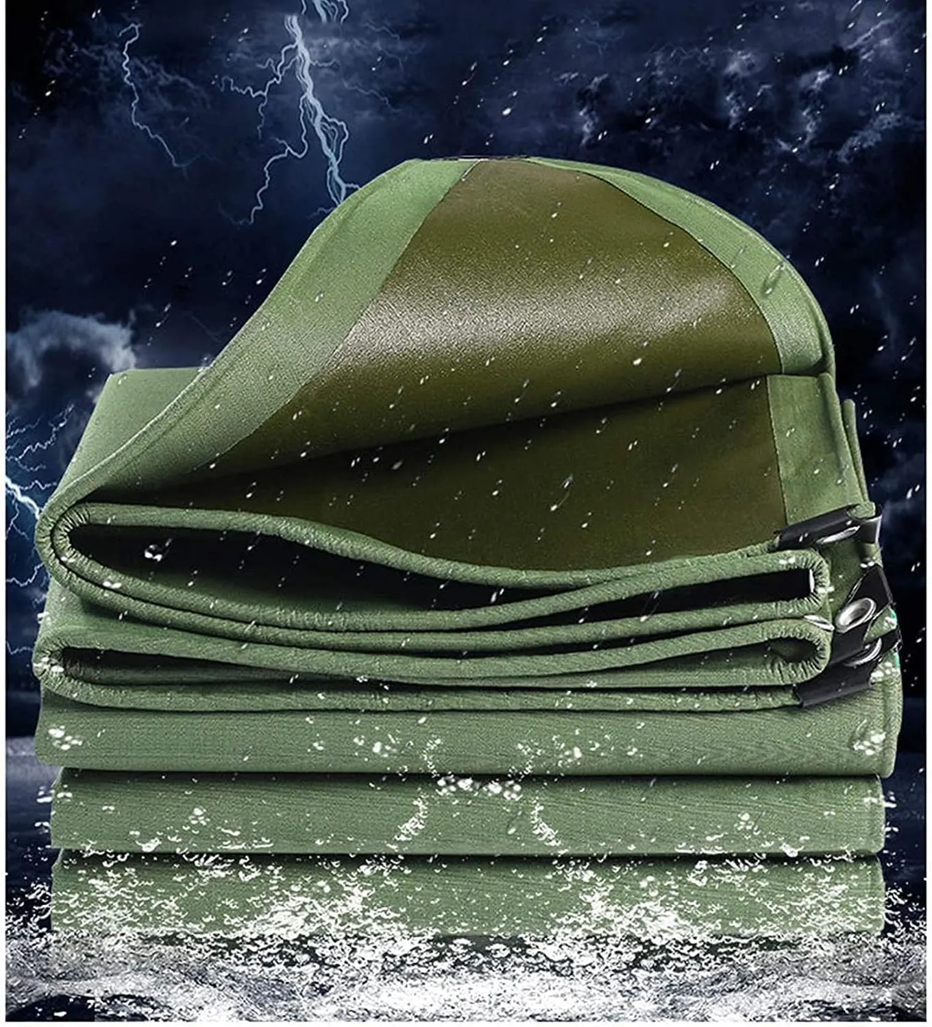 Tarps Canvas Heavy-Duty Waterproof ，Canvas Tarps Outdoors Thick-Tarp Cover，UV-Resistant Canvas Tarpaulin for Truck Pool Boat Tent Camping Firewood,10x15m