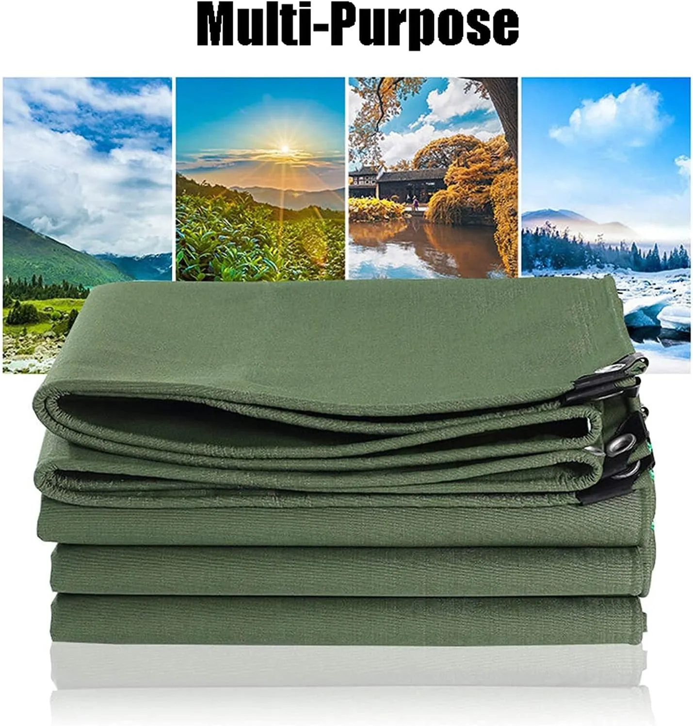 Tarps Canvas Heavy-Duty Waterproof ，Canvas Tarps Outdoors Thick-Tarp Cover，UV-Resistant Canvas Tarpaulin for Truck Pool Boat Tent Camping Firewood,10x15m