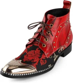 TAYGUM Ankle Boots for Men Holiday Show Party Club Business for Office The First Layer of Cowhide Genuine Leather(4US)