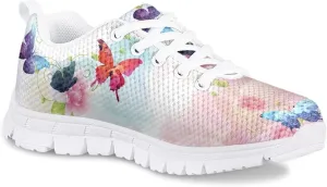 Tennis Shoes for Kids Girls Lightweight Running Sneakers Breathable Mesh Comfy Cute Print Walking Shoes