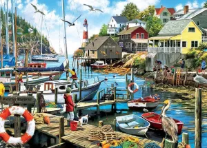 The Fishing Boat Returned to The Dock 500 Piece Jigsaw Puzzle challenging and Stimulating Puzzle Game Wall Art Unique Gift