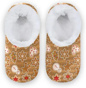 The Most Wonderful Time Kids House Slippers Red Green Buffalo Plaid Boys Closed Back Fuzzy Feet Slippers Girls Coral Fleece Slipper Socks No Skid Warm Cozy Home Slippers For Indoor Outdoor Winter