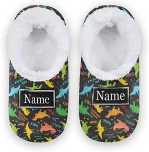 The Most Wonderful Time Kids House Slippers Red Green Buffalo Plaid Boys Closed Back Fuzzy Feet Slippers Girls Coral Fleece Slipper Socks No Skid Warm Cozy Home Slippers For Indoor Outdoor Winter