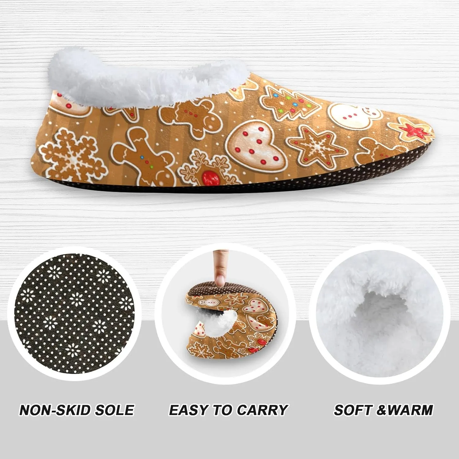 The Most Wonderful Time Kids House Slippers Red Green Buffalo Plaid Boys Closed Back Fuzzy Feet Slippers Girls Coral Fleece Slipper Socks No Skid Warm Cozy Home Slippers For Indoor Outdoor Winter